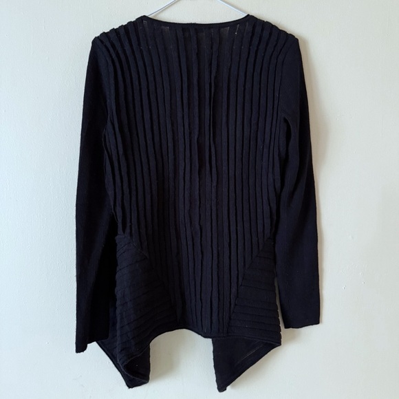 Eileen Fisher Felt Ladder Open Drape Ribbed Cardigan Sweater SZ S Mohair Wool - Picture 3 of 6